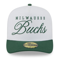 Milwaukee Bucks 2025 NBA Draft A-Frame 59FIFTY Fitted Hat White/Hunter Green | New Era discount
