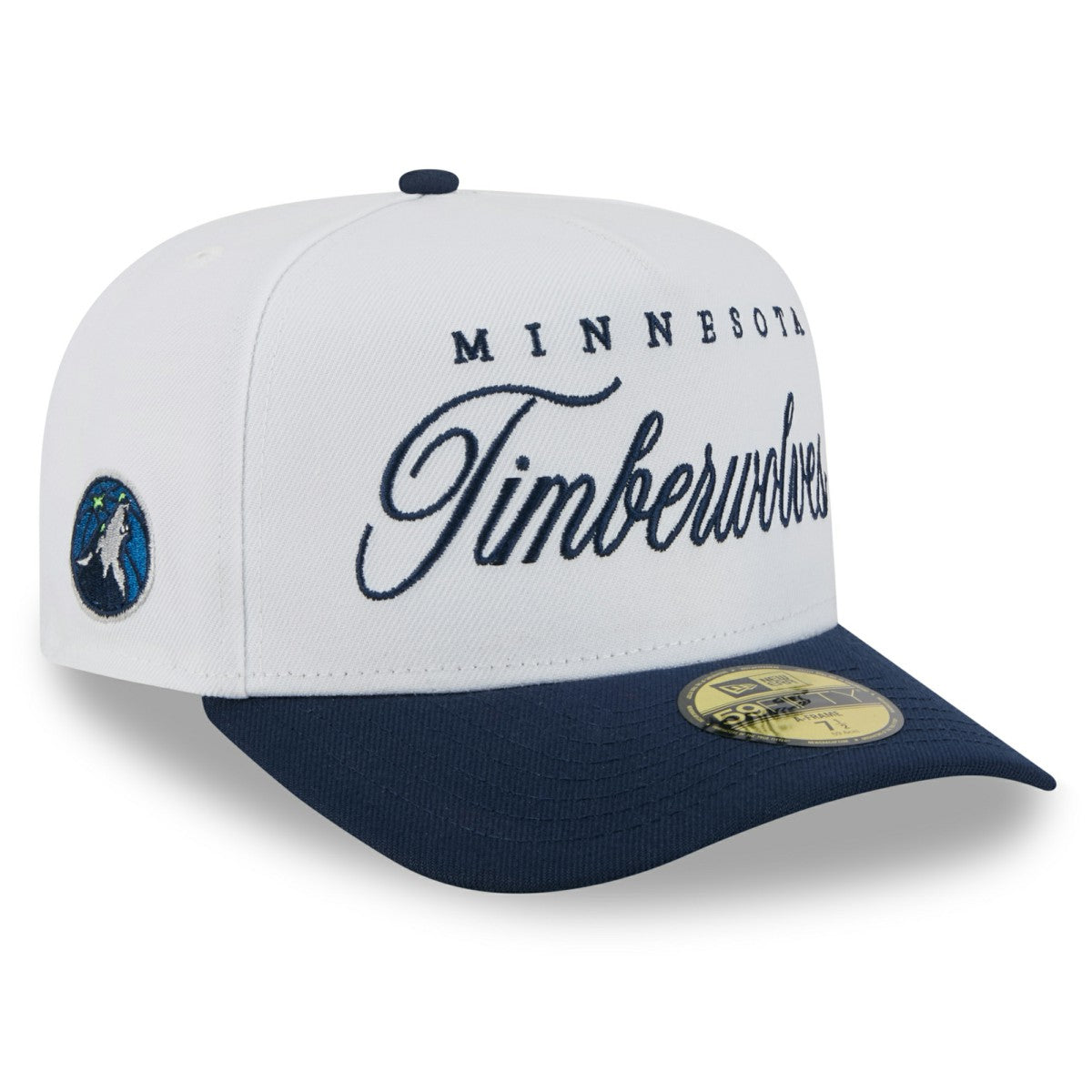 Minnesota Timberwolves 2025 NBA Draft A-Frame 59FIFTY Fitted Hat White/Navy | New Era US
