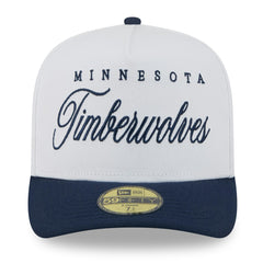 Minnesota Timberwolves 2025 NBA Draft A-Frame 59FIFTY Fitted Hat White/Navy | New Era US