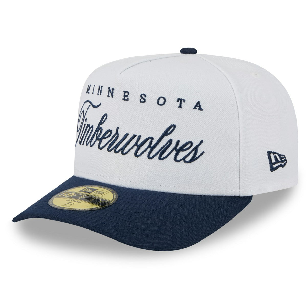 Minnesota Timberwolves 2025 NBA Draft A-Frame 59FIFTY Fitted Hat White/Navy | New Era US