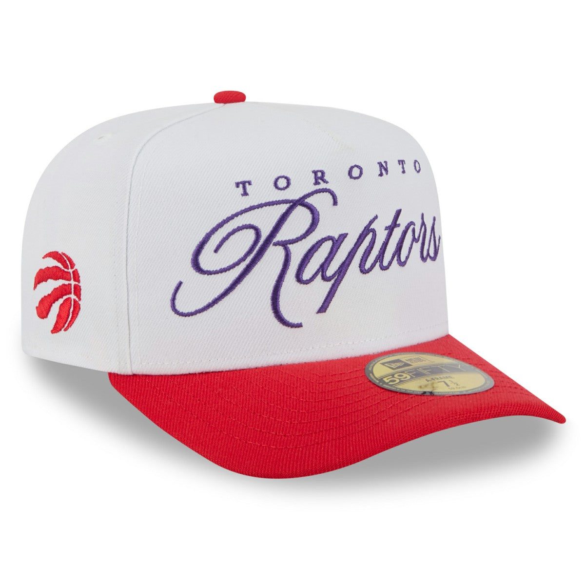 Toronto Raptors 2025 NBA Draft A-Frame 59FIFTY Fitted Hat White/Red | New Era