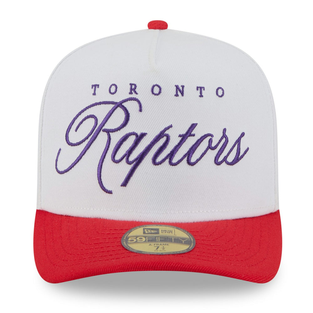 Toronto Raptors 2025 NBA Draft A-Frame 59FIFTY Fitted Hat White/Red | New Era