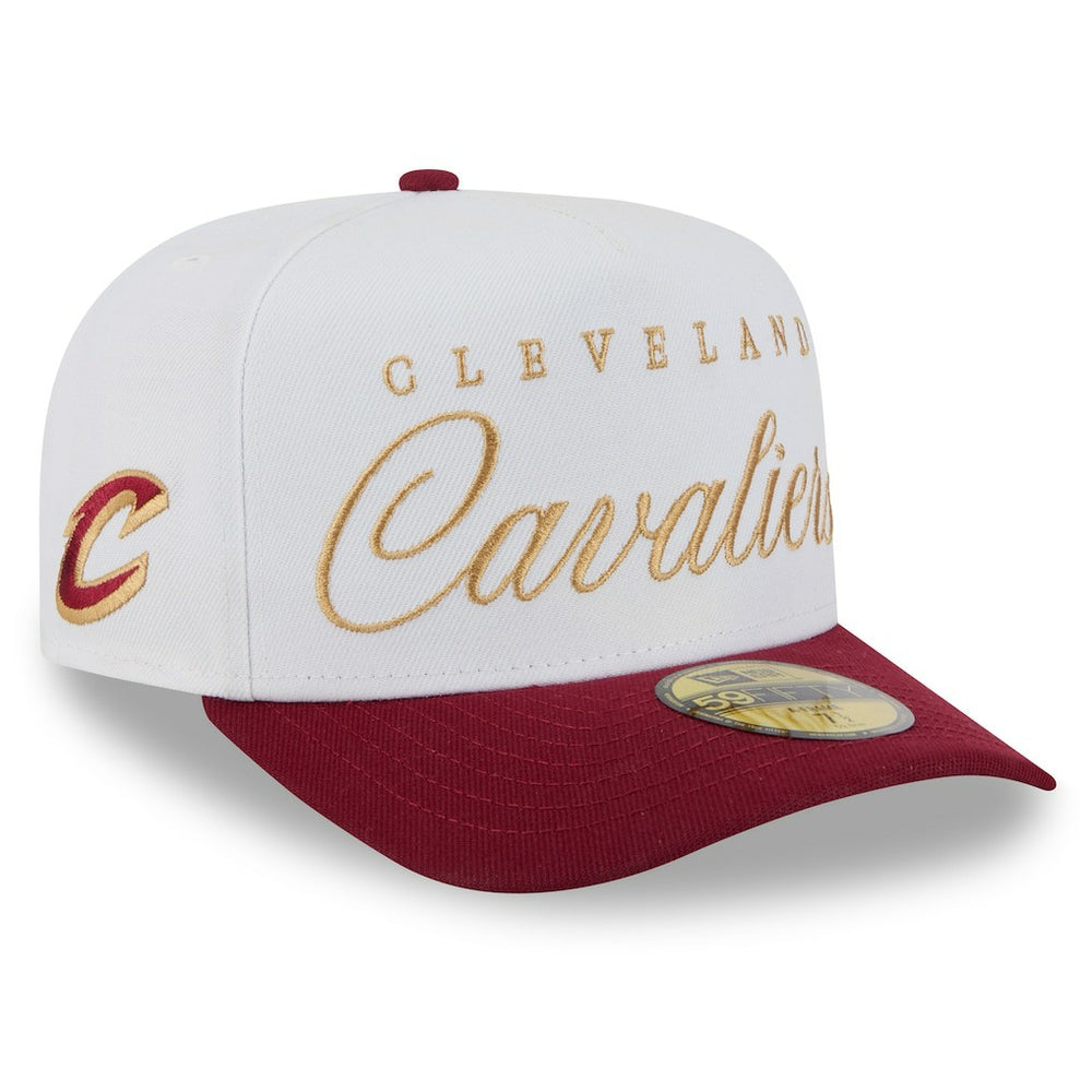 Cleveland Cavaliers 2025 NBA Draft A-Frame 59FIFTY Fitted Hat for sale White/Wine | New Era US