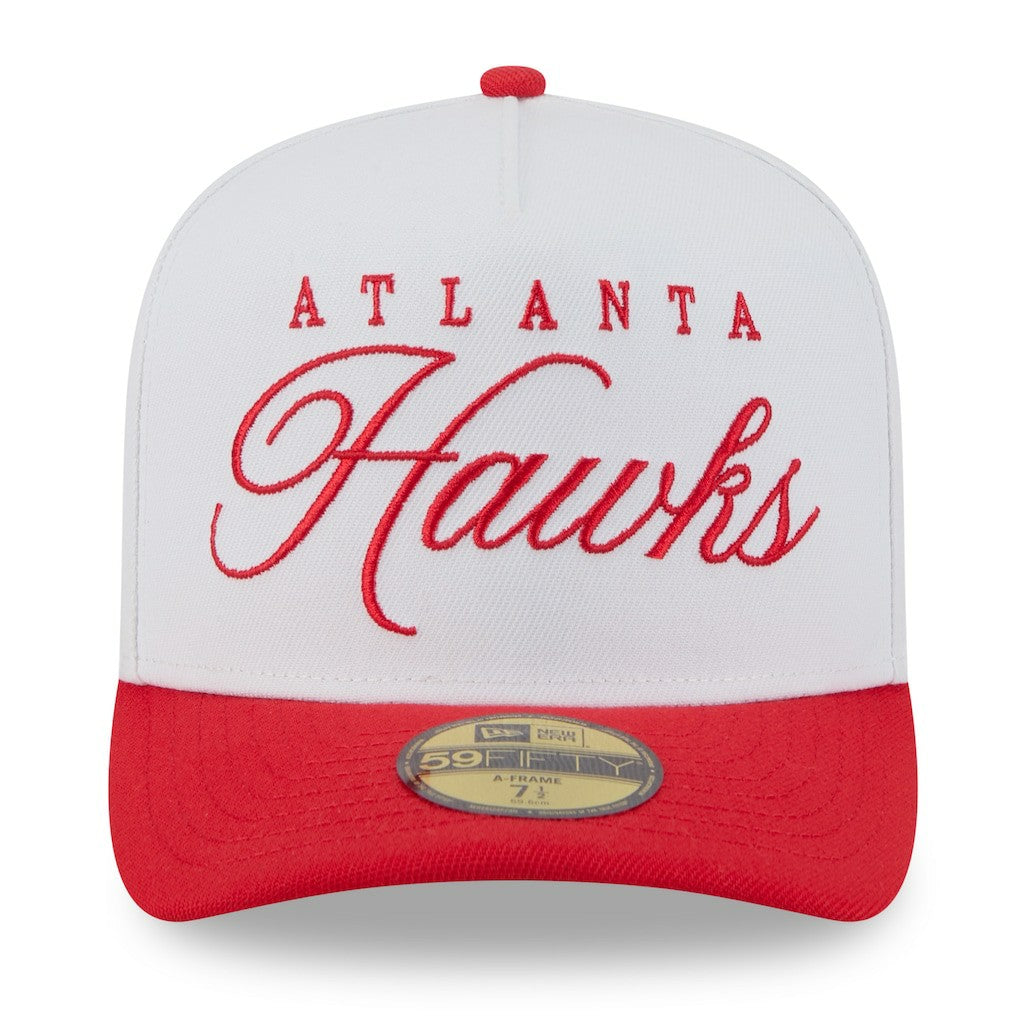 Atlanta Hawks 2025 NBA Draft A-Frame 59FIFTY Fitted Hat White/Red | New Era discount