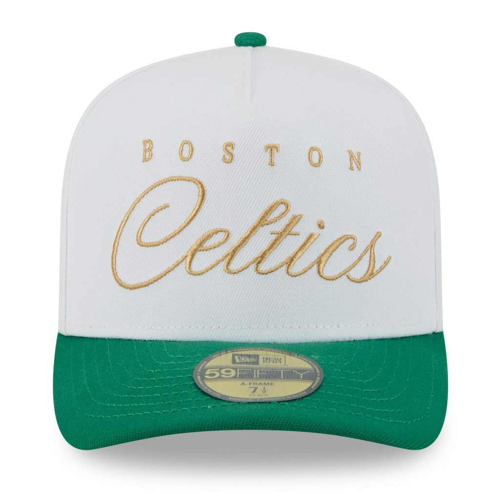 Boston Celtics 2025 NBA Draft A-Frame 59FIFTY Fitted Hat White/Kelly Green | New Era online