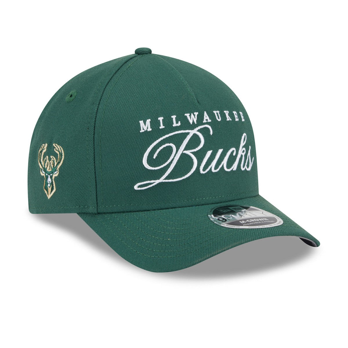Milwaukee Bucks 2025 NBA Draft M-Crown A-Frame 9FORTY Adjustable Hat Hunter Green | New Era US