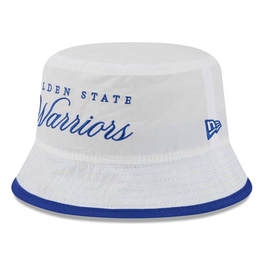 Golden State Warriors 2025 NBA Draft Nylon Bucket Hat for sale White/Royal | New Era US