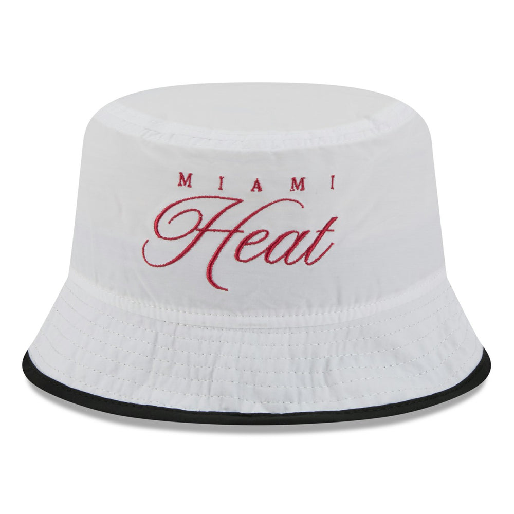 Miami Heat 2025 NBA Draft Nylon Bucket Hat White/Black | New Era for sale