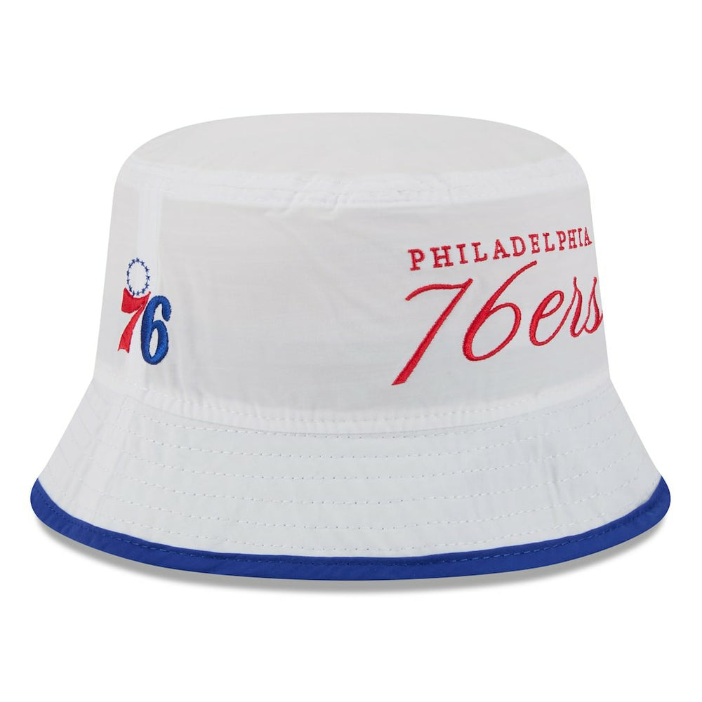 Philadelphia 76ers 2025 NBA Draft Nylon Bucket Hat White/Royal | New Era for sale