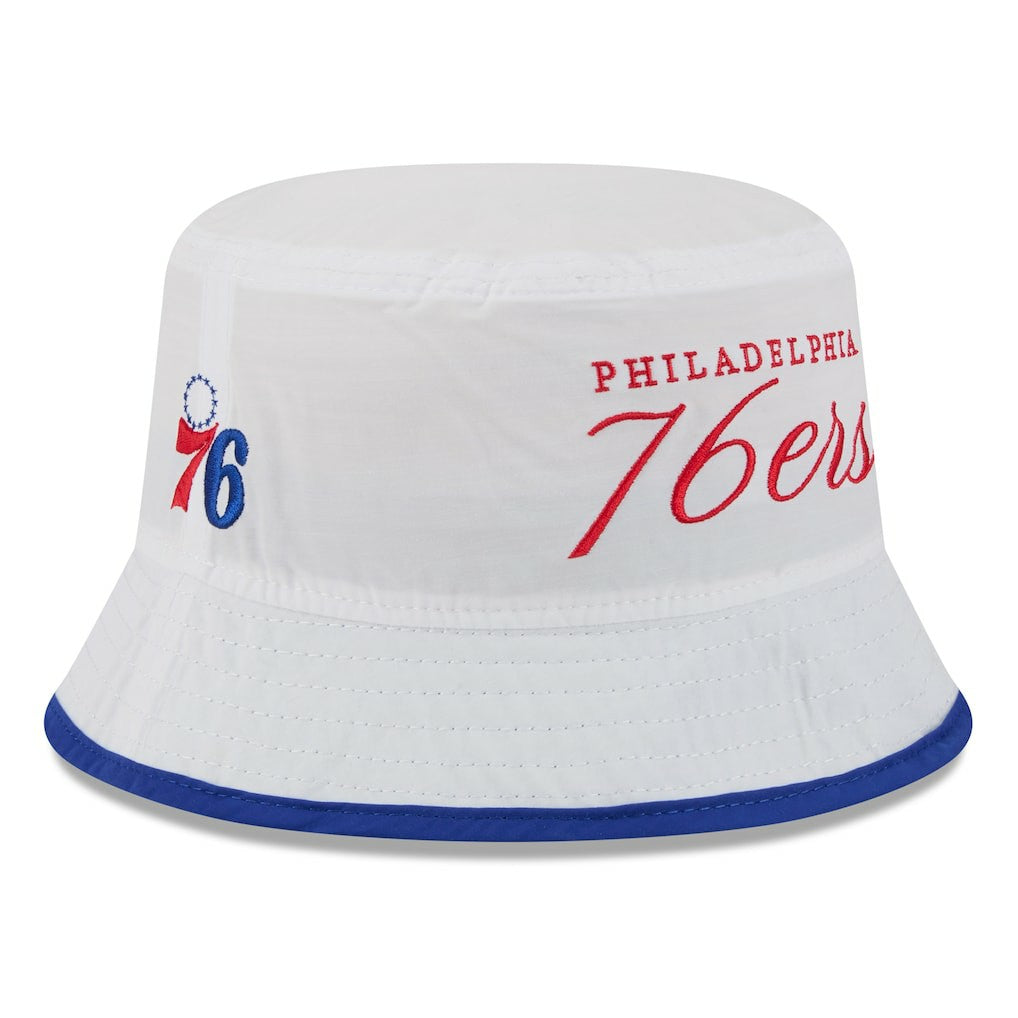 Philadelphia 76ers 2025 NBA Draft Nylon Bucket Hat White/Royal | New Era for sale