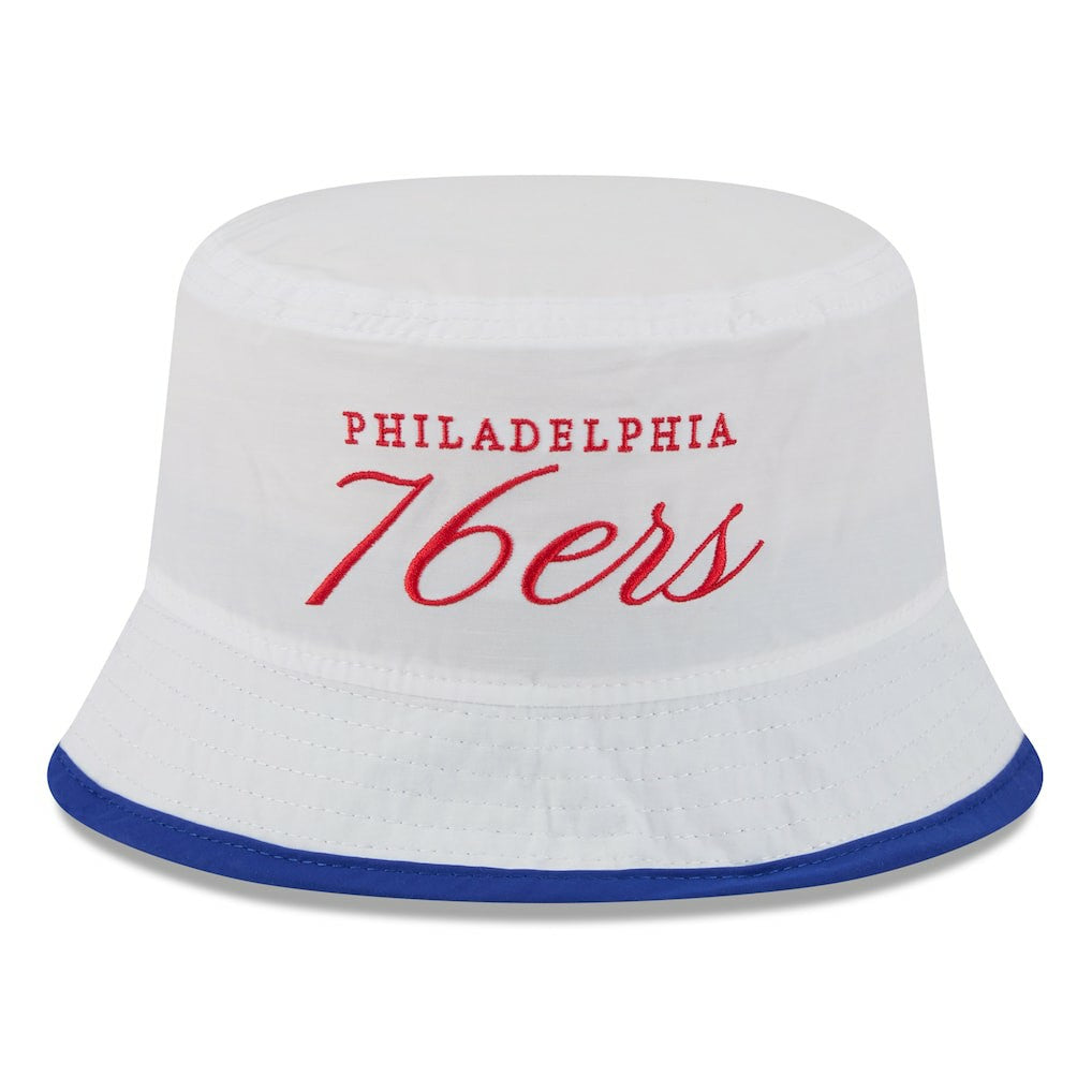 Philadelphia 76ers 2025 NBA Draft Nylon Bucket Hat White/Royal | New Era for sale