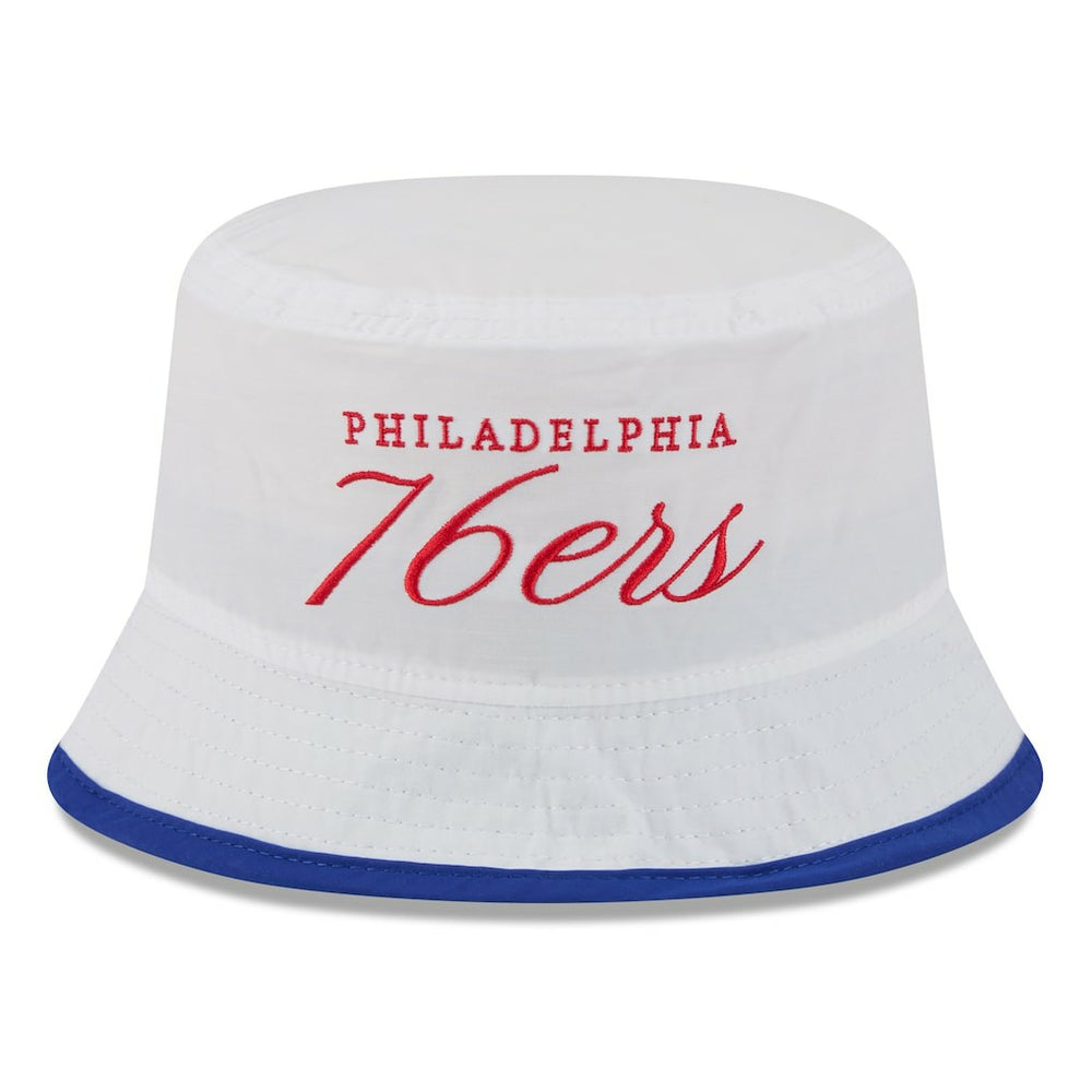 Philadelphia 76ers 2025 NBA Draft Nylon Bucket Hat White/Royal | New Era for sale