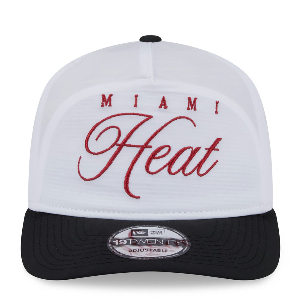 Miami Heat 2025 NBA Draft On-Stage Nylon 19TWENTY Adjustable Hat White/Black | New Era Near Me