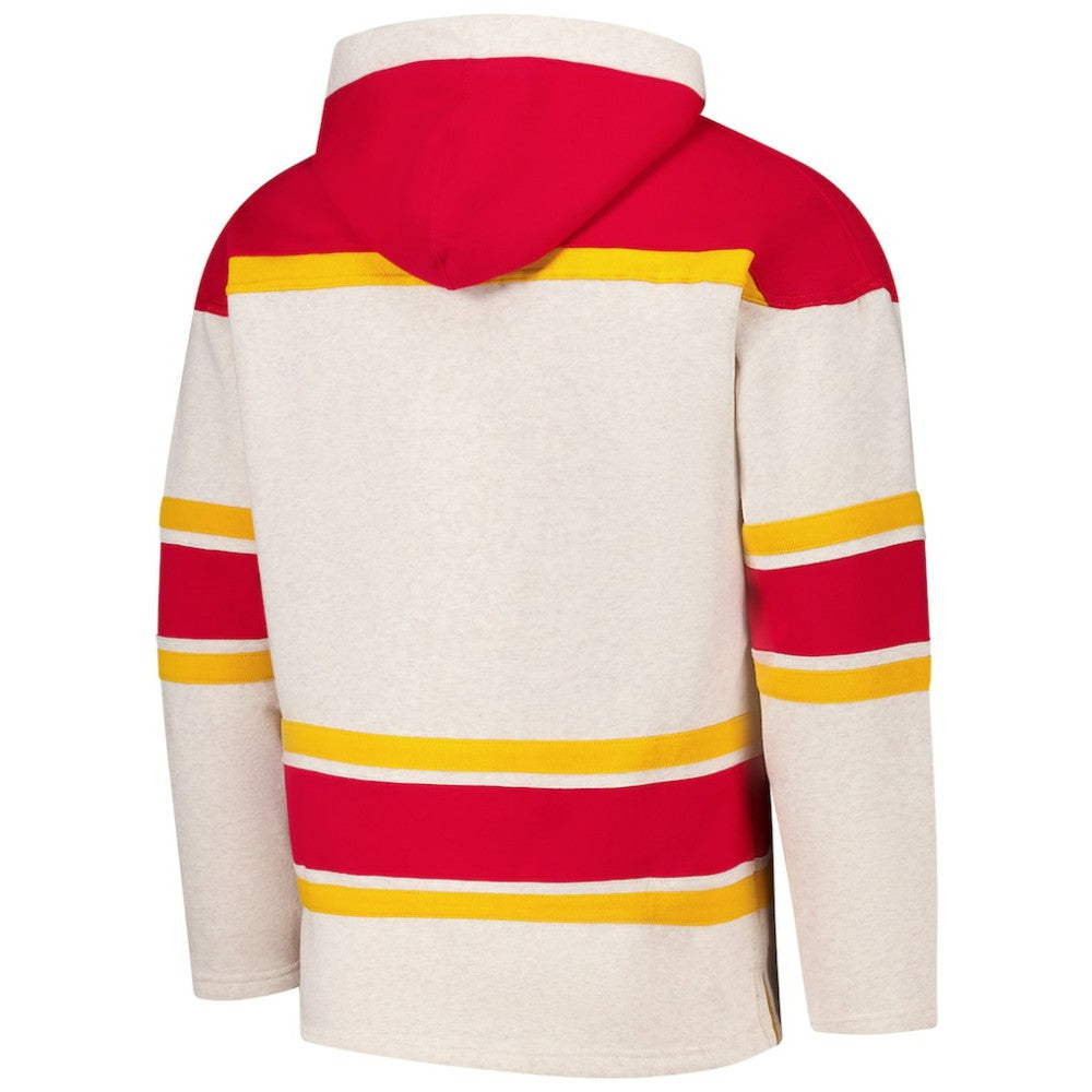 Calgary Flames '47 Rockaway Lacer Pullover Hoodie - Oatmeal - NHL 202325168