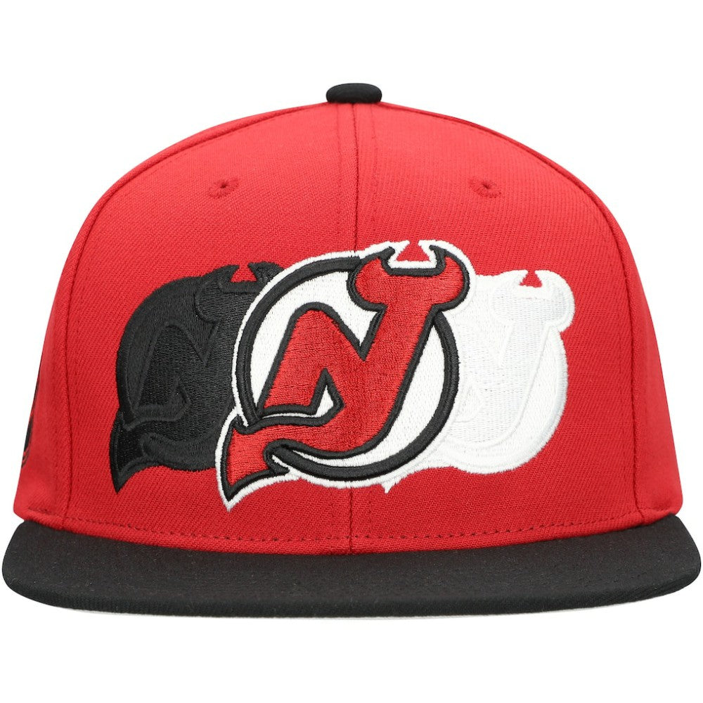 New Jersey Devils Mitchell & Ness Soul Triple Up Snapback Hat - Red - NHL 202327386