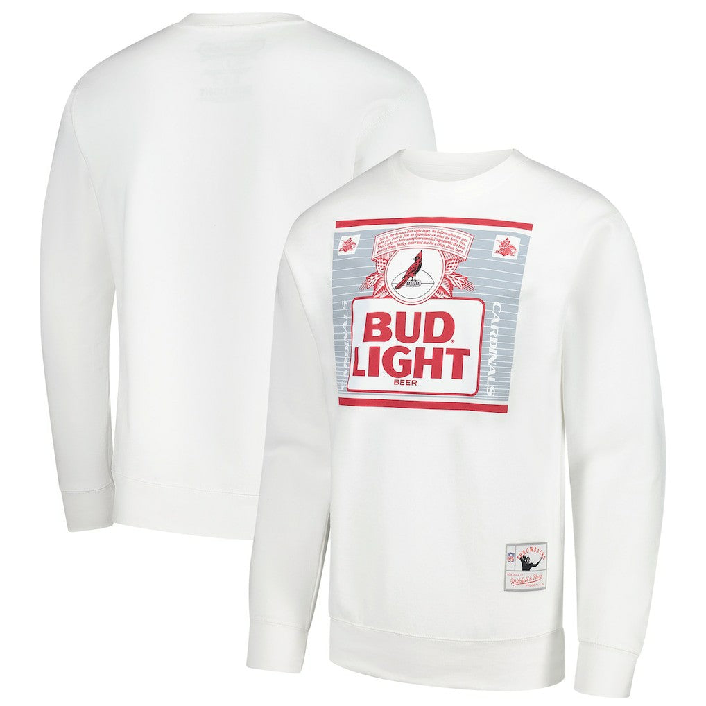 Mitchell & Ness Arizona Cardinals x Bud Light The Crest Pullover Sweatshirt White