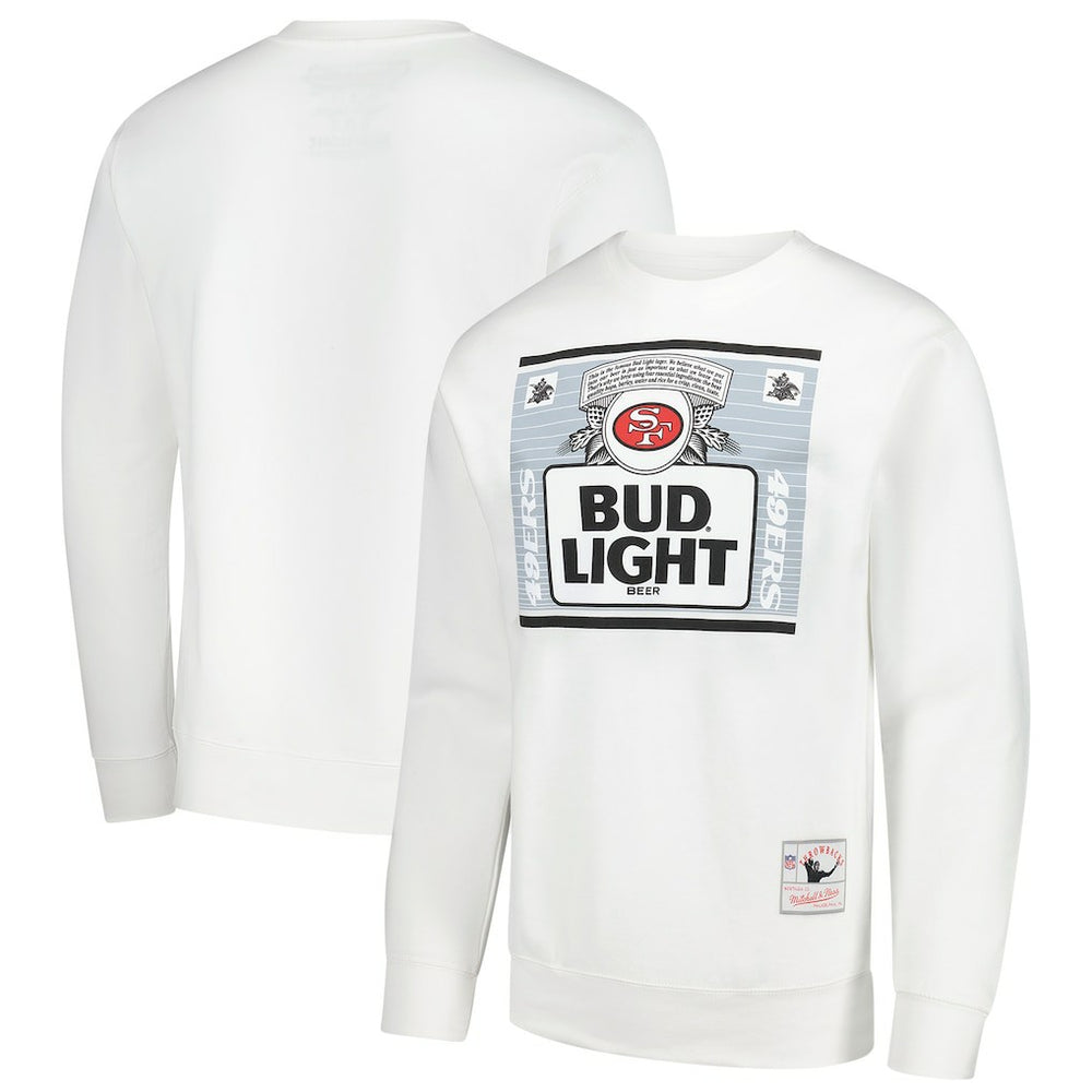 Mitchell & Ness San Francisco 49ers x Bud Light The Crest Pullover Sweatshirt White