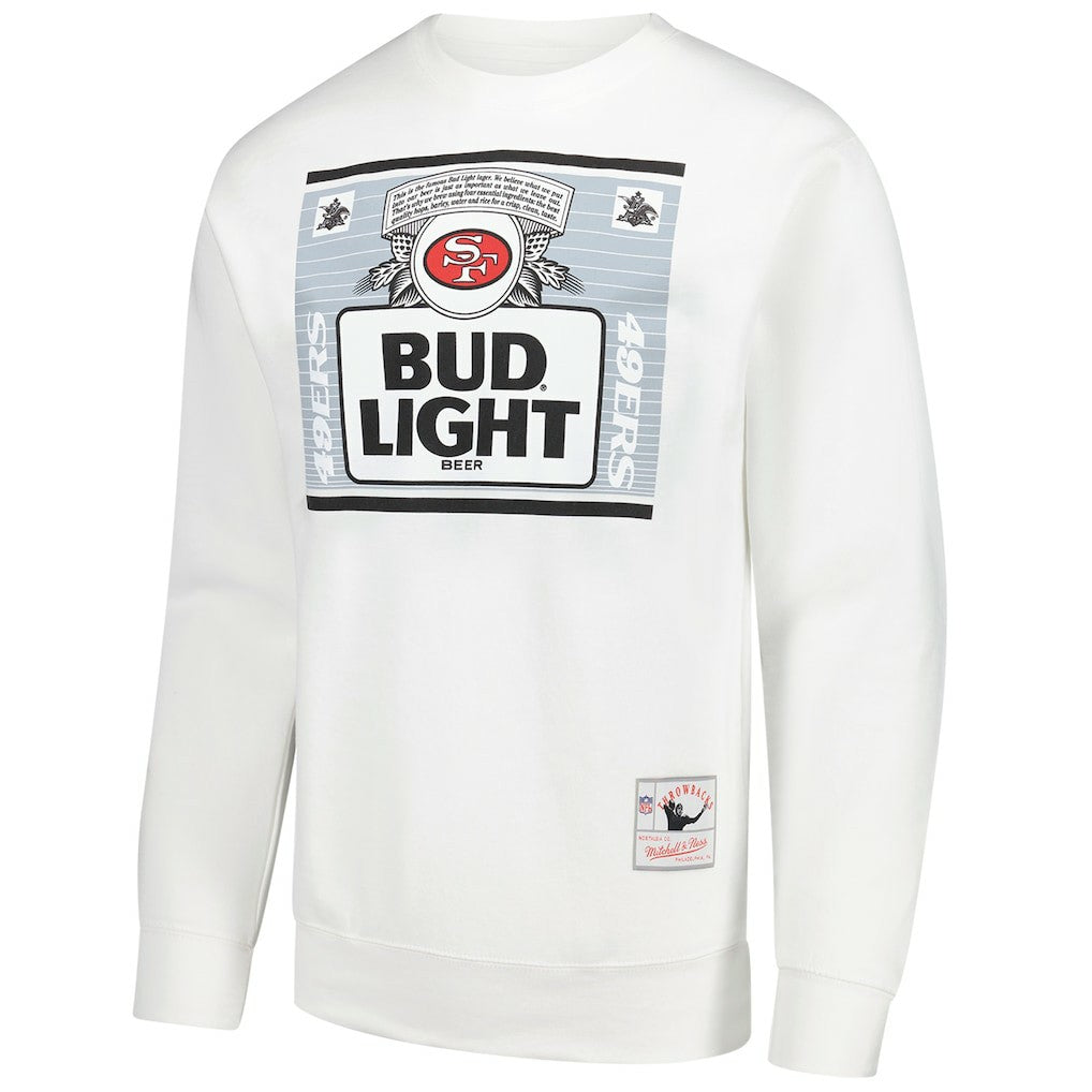 Mitchell & Ness San Francisco 49ers x Bud Light The Crest Pullover Sweatshirt White