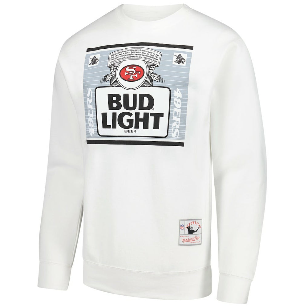 Mitchell & Ness San Francisco 49ers x Bud Light The Crest Pullover Sweatshirt White