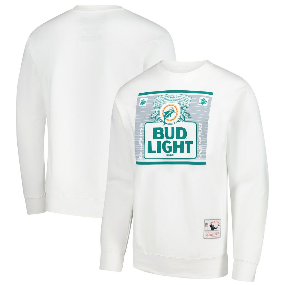 Mitchell & Ness Miami Dolphins x Bud Light The Crest Pullover Sweatshirt White