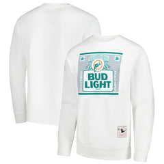 Mitchell & Ness Miami Dolphins x Bud Light The Crest Pullover Sweatshirt White