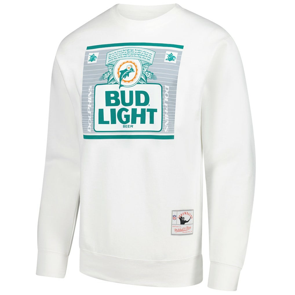 Mitchell & Ness Miami Dolphins x Bud Light The Crest Pullover Sweatshirt White