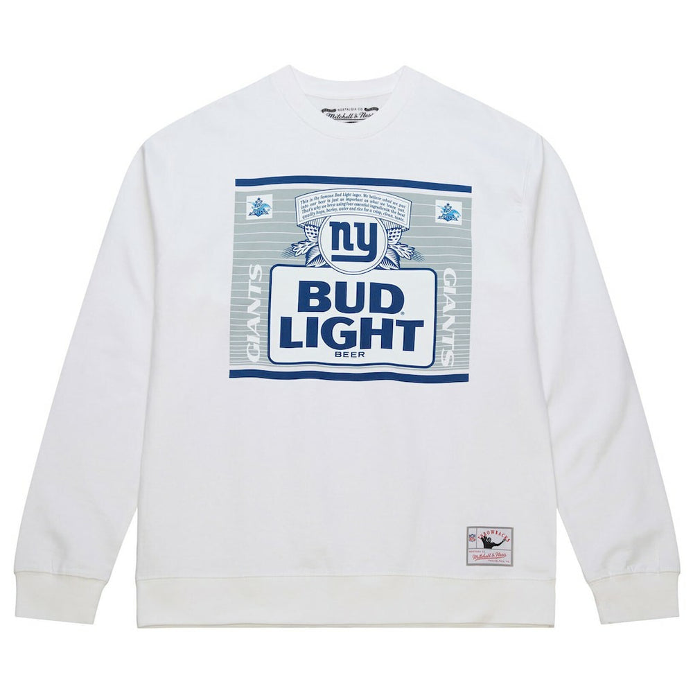Mitchell & Ness New York Giants x Bud Light The Crest Pullover Sweatshirt White