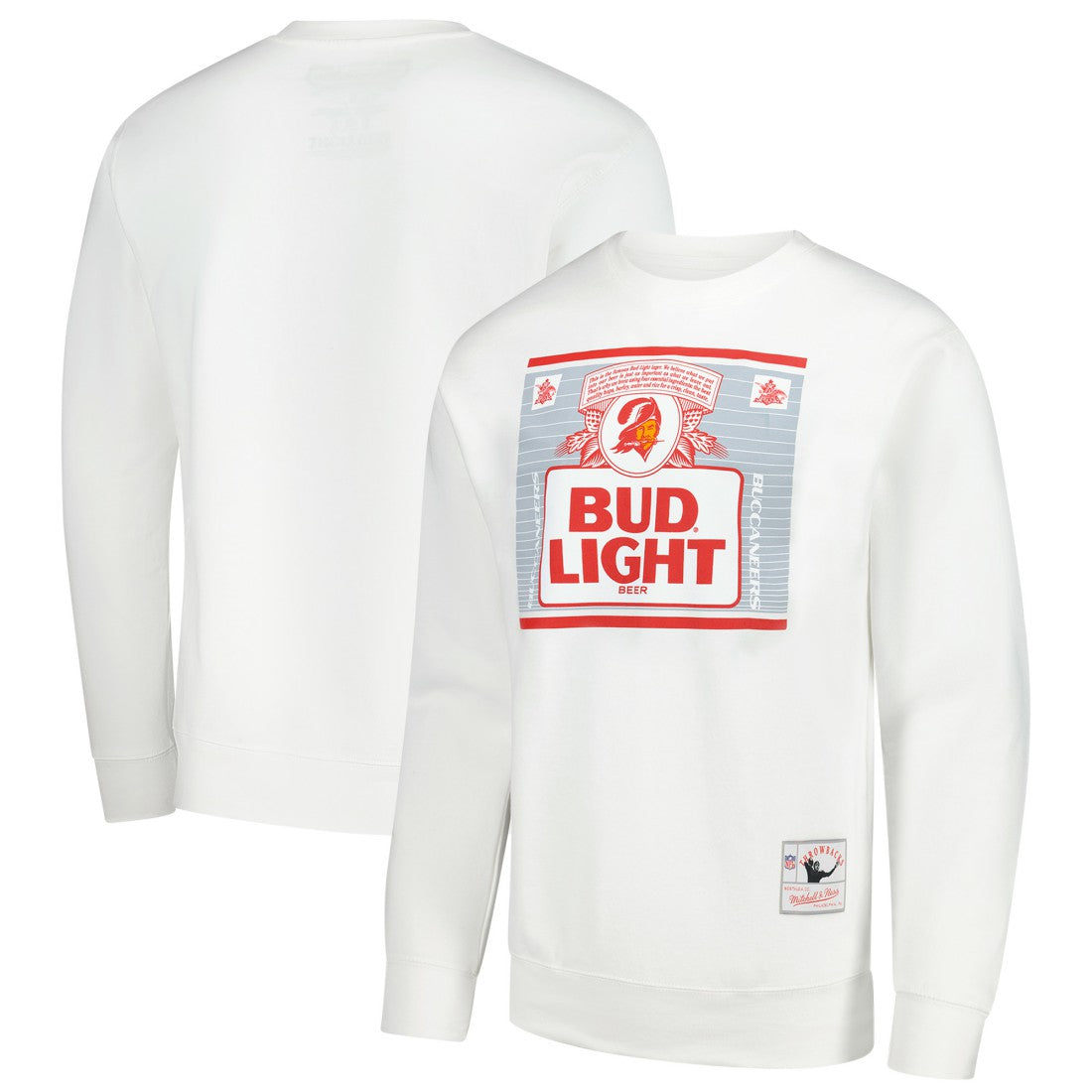 Mitchell & Ness Tampa Bay Buccaneers x Bud Light The Crest Pullover Sweatshirt White