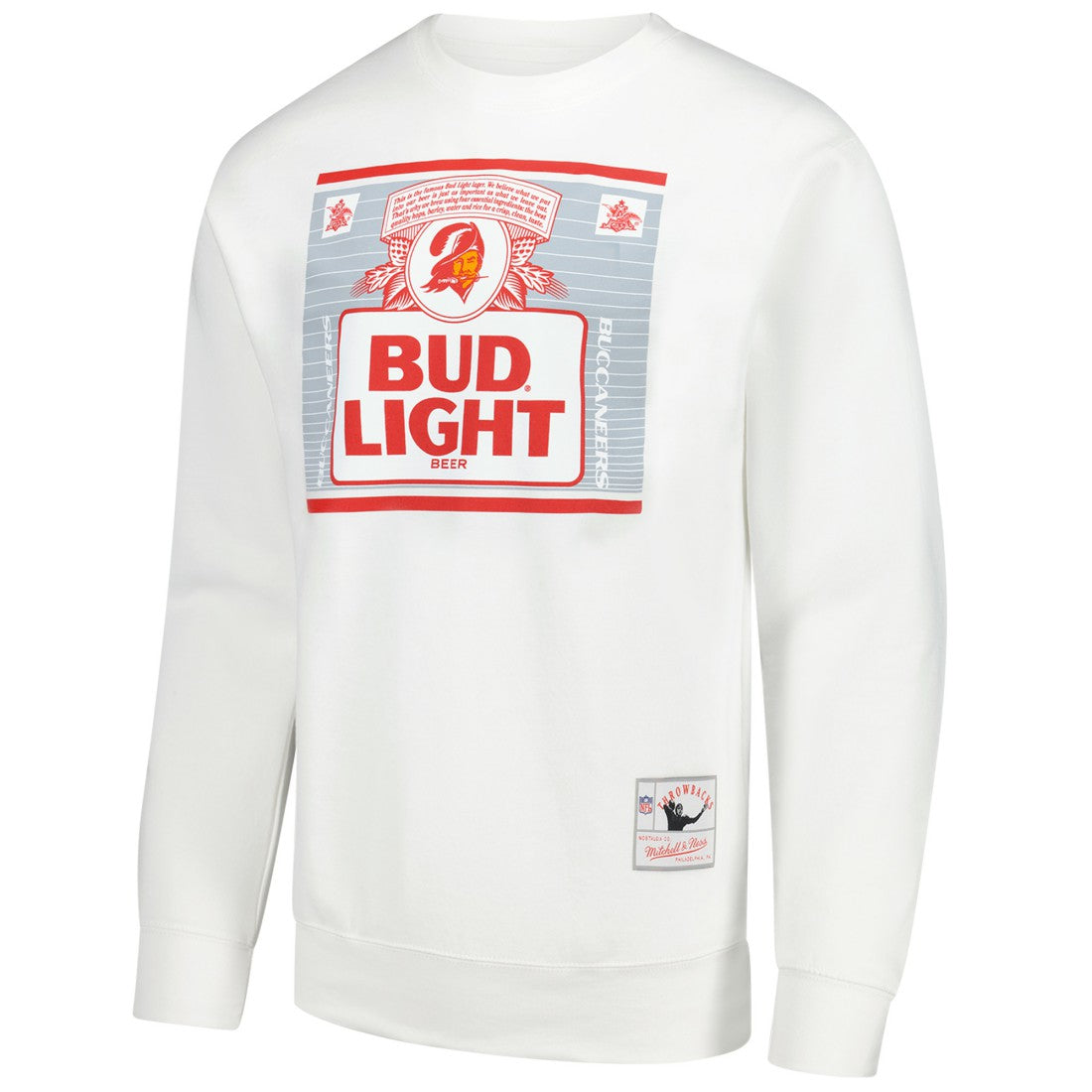Mitchell & Ness Tampa Bay Buccaneers x Bud Light The Crest Pullover Sweatshirt White
