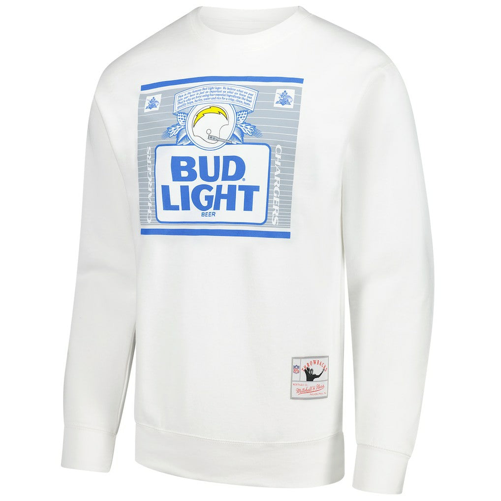 Mitchell & Ness Los Angeles Chargers x Bud Light The Crest Pullover Sweatshirt White