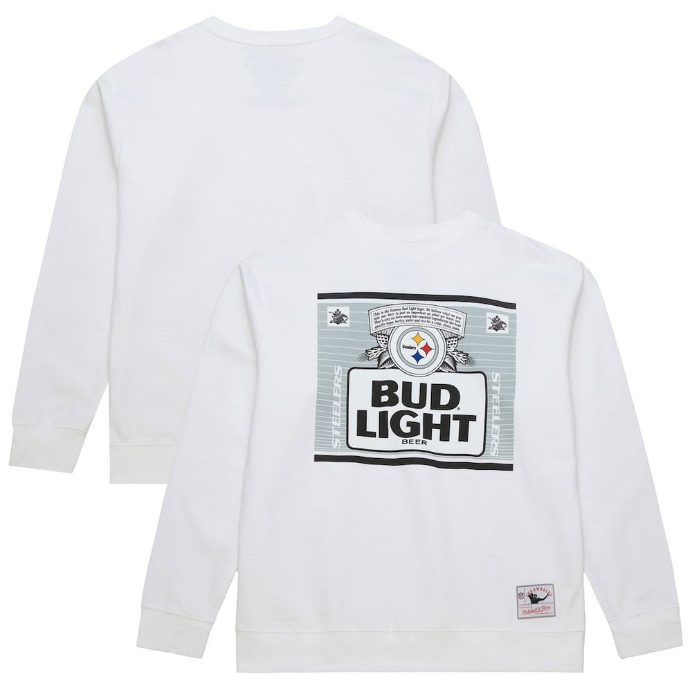 Mitchell & Ness Pittsburgh Steelers x Bud Light The Crest Pullover Sweatshirt White