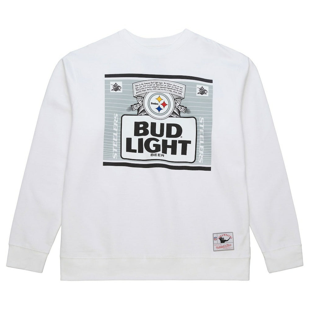 Mitchell & Ness Pittsburgh Steelers x Bud Light The Crest Pullover Sweatshirt White