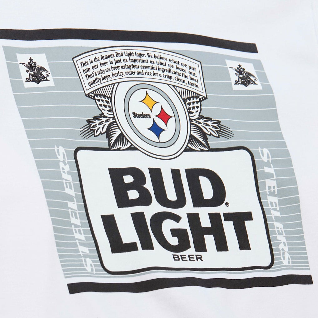 Mitchell & Ness Pittsburgh Steelers x Bud Light The Crest Pullover Sweatshirt White