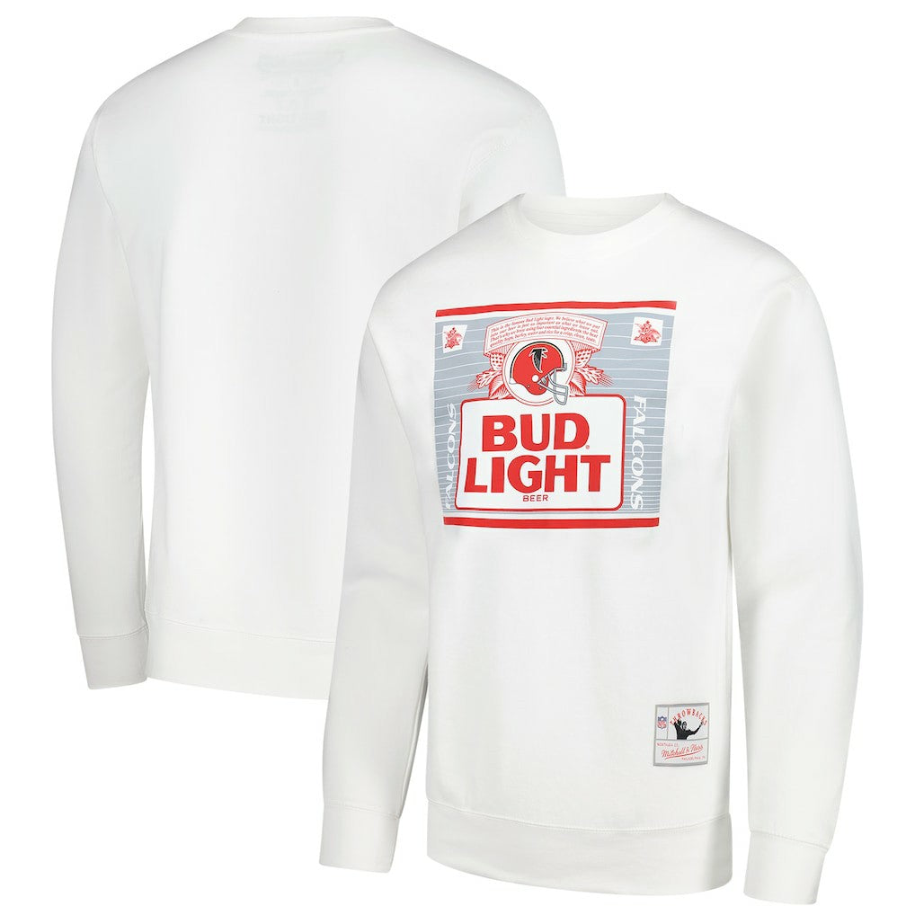 Mitchell & Ness Atlanta Falcons x Bud Light The Crest Pullover Sweatshirt White