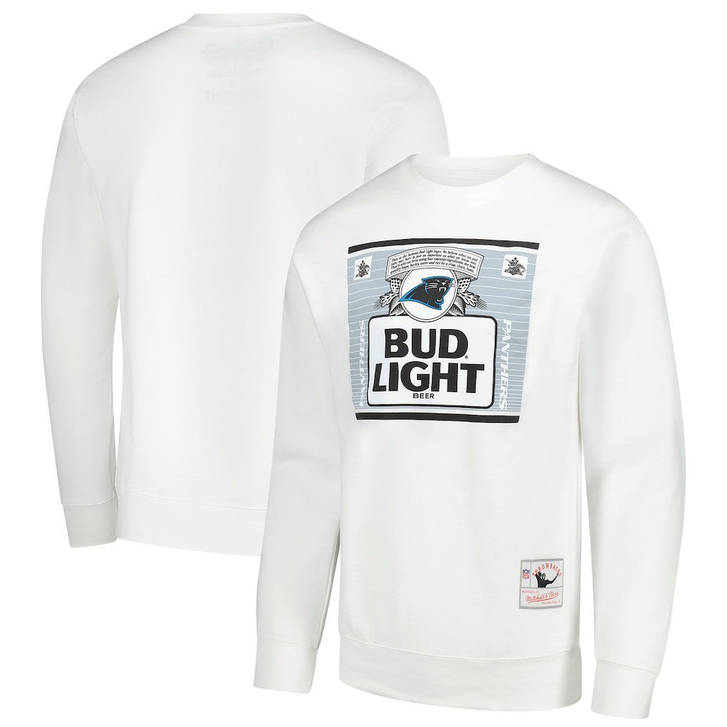 Mitchell & Ness Carolina Panthers x Bud Light The Crest Pullover Sweatshirt White