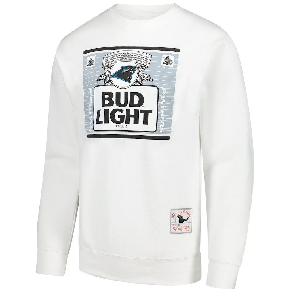 Mitchell & Ness Carolina Panthers x Bud Light The Crest Pullover Sweatshirt White