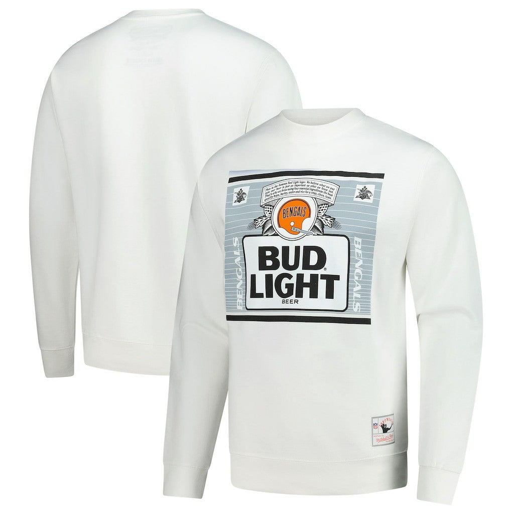 Mitchell & Ness Cincinnati Bengals x Bud Light The Crest Pullover Sweatshirt White