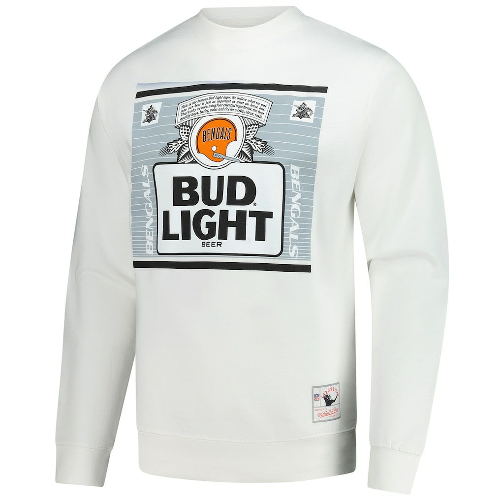 Mitchell & Ness Cincinnati Bengals x Bud Light The Crest Pullover Sweatshirt White