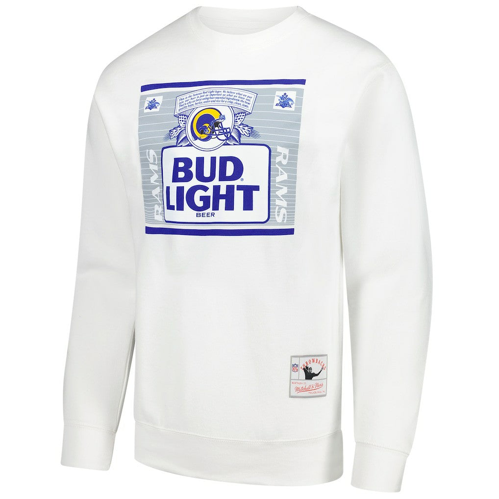 Mitchell & Ness Los Angeles Rams x Bud Light The Crest Pullover Sweatshirt White