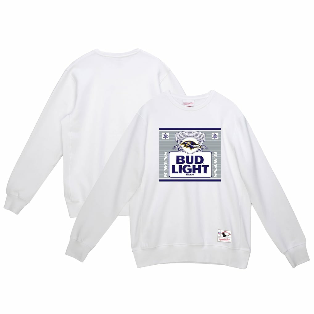 Mitchell & Ness Baltimore Ravens x Bud Light The Crest Pullover Sweatshirt White