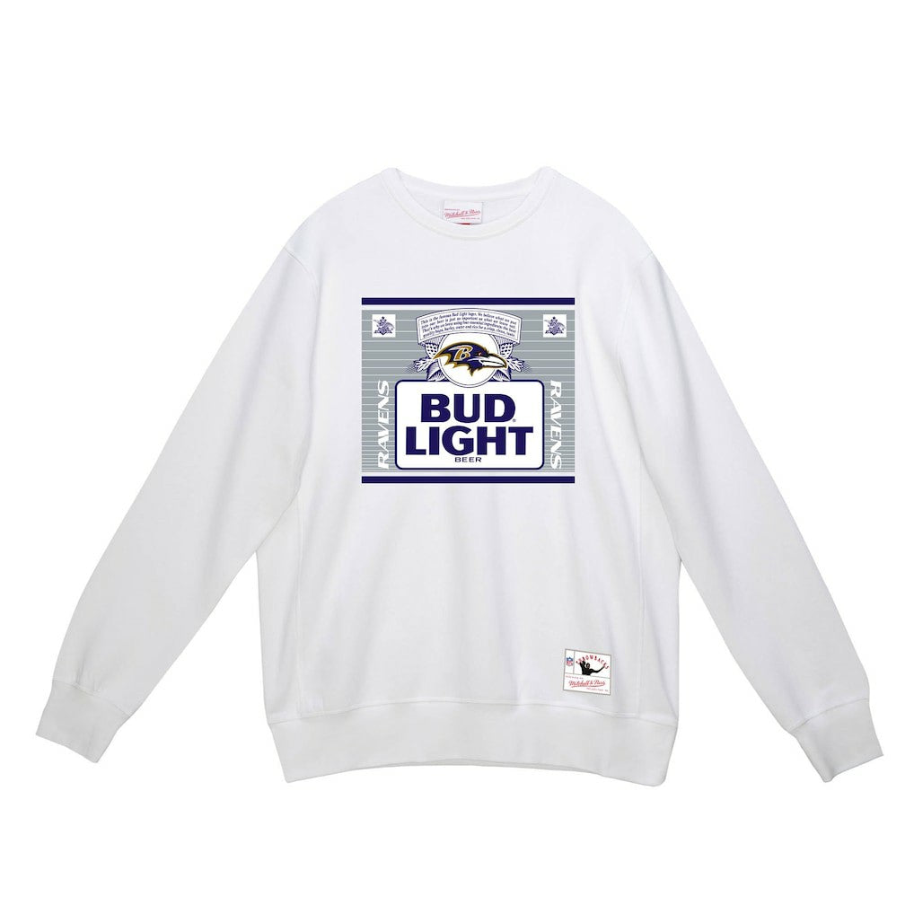 Mitchell & Ness Baltimore Ravens x Bud Light The Crest Pullover Sweatshirt White