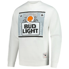 Mitchell & Ness Cleveland Browns x Bud Light The Crest Pullover Sweatshirt White