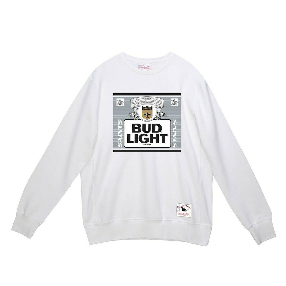 Mitchell & Ness New Orleans Saints x Bud Light The Crest Pullover Sweatshirt White