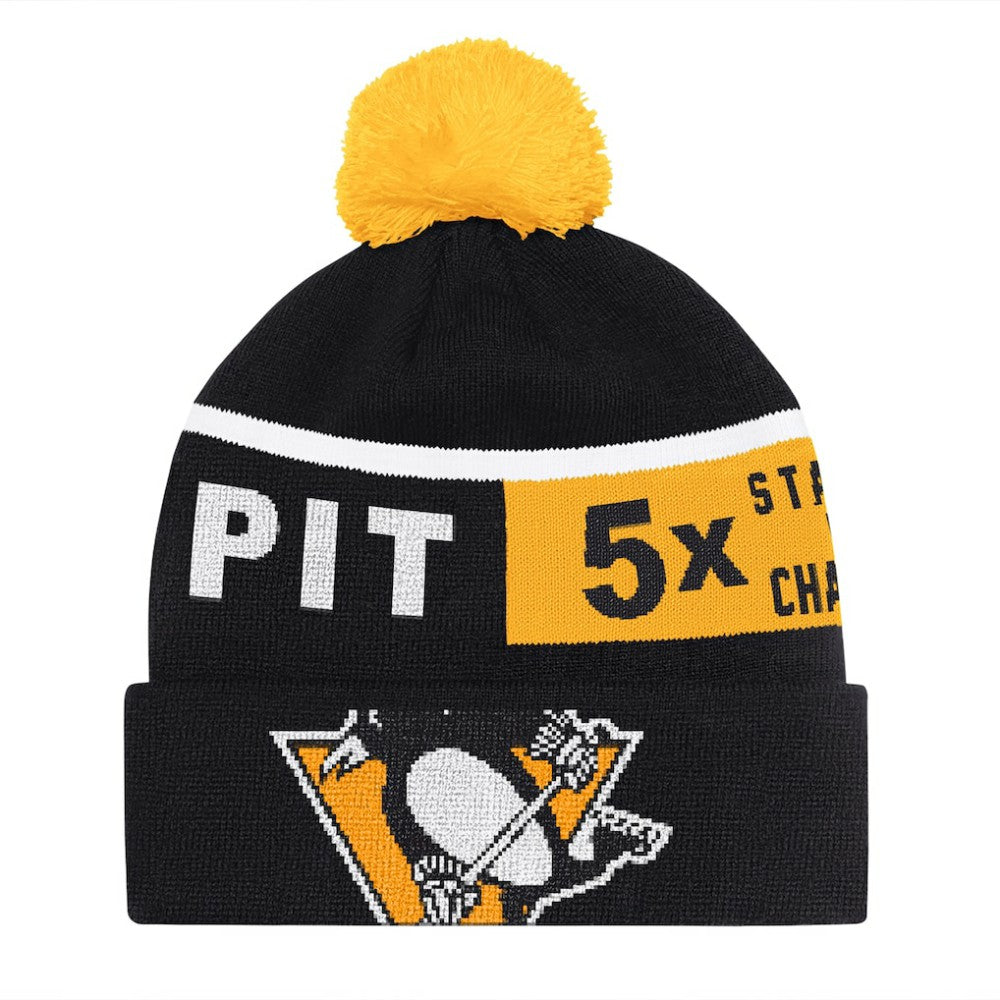 Pittsburgh Penguins Starter Chyron Commemorative Cuffed Knit Hat with Pom - Black - NHL 202327938