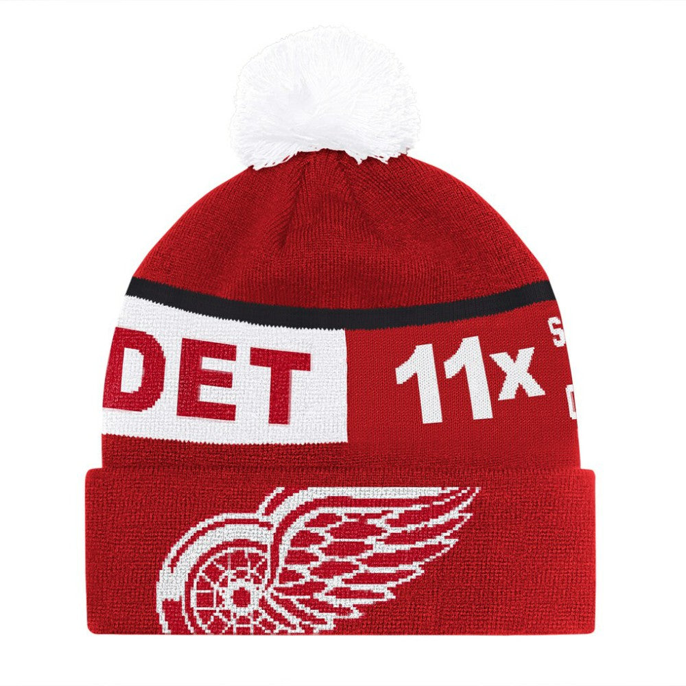 Detroit Red Wings Starter Chyron Commemorative Cuffed Knit Hat with Pom - Red - NHL 202327941
