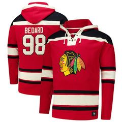 Connor Bedard Chicago Blackhawks '47 Big & Tall Lace-up Pullover Hoodie - Red - NHL 202331505