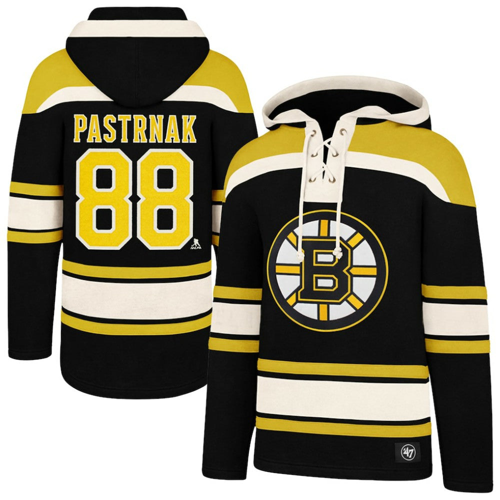 David Pastrnak Boston Bruins '47 Big & Tall Lace-up Pullover Hoodie - Black - NHL 202331506