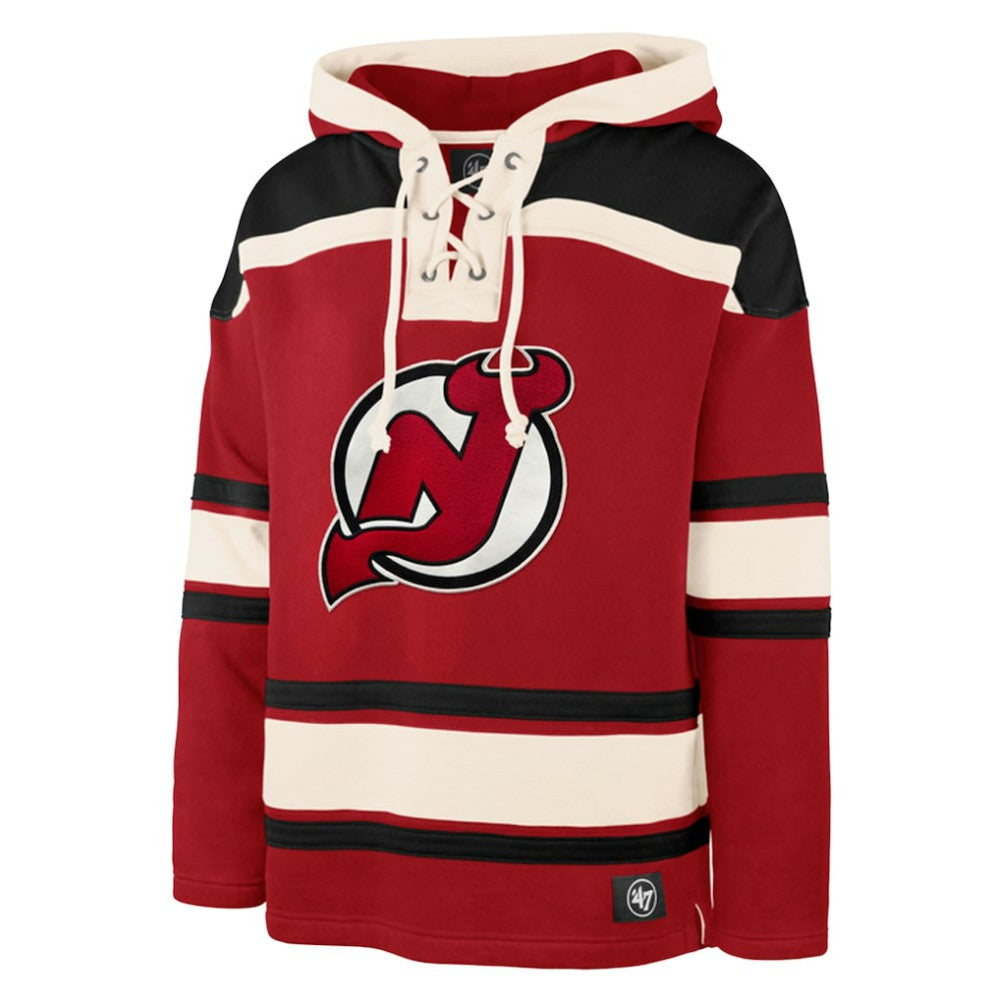 Jack Hughes New Jersey Devils '47 Big & Tall Lace-up Pullover Hoodie - Red - NHL 202331507