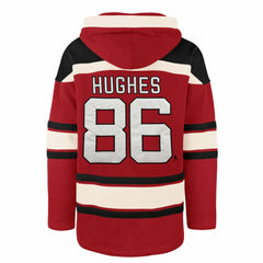 Jack Hughes New Jersey Devils '47 Big & Tall Lace-up Pullover Hoodie - Red - NHL 202331507