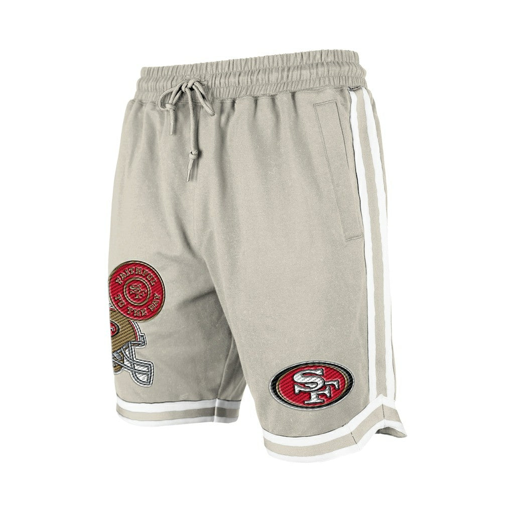 San Francisco 49ers New Era Stone Multi Patch Shorts Light Beige
